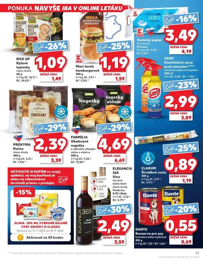 Leták: Exkluzívne výhodné ponuky od 12. septembra do 18. septembra 2024 - Prehľad Stránky 37