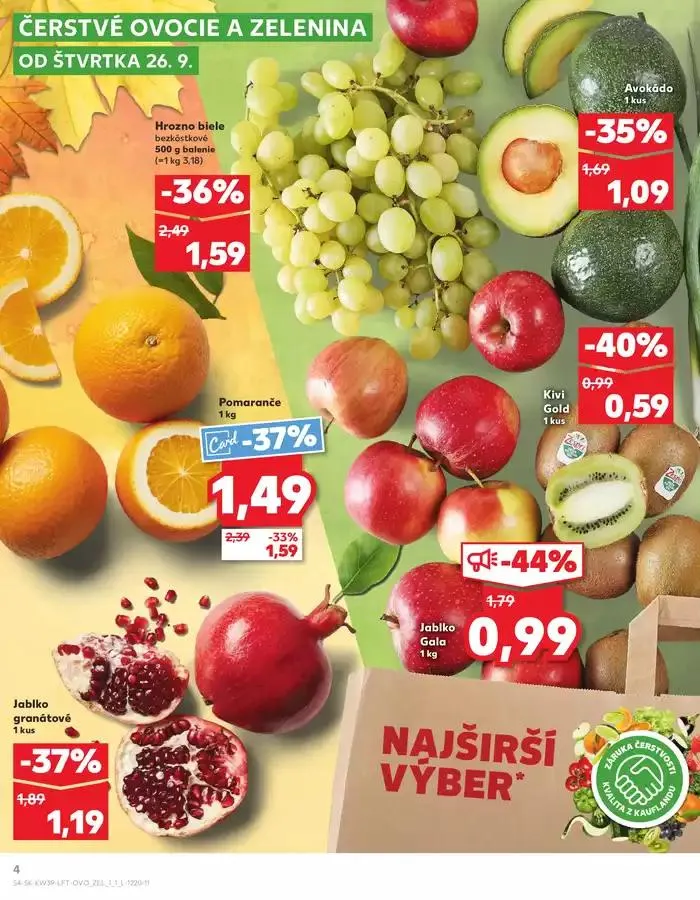 Leták: Naše najlepšie ponuky pre vás od 26. septembra do 2. októbra 2024 - Prehľad Stránky 4