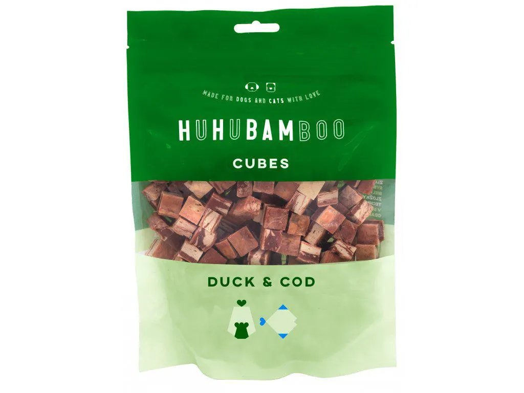 Huhubamboo kocky s kačacim a treskou 250g