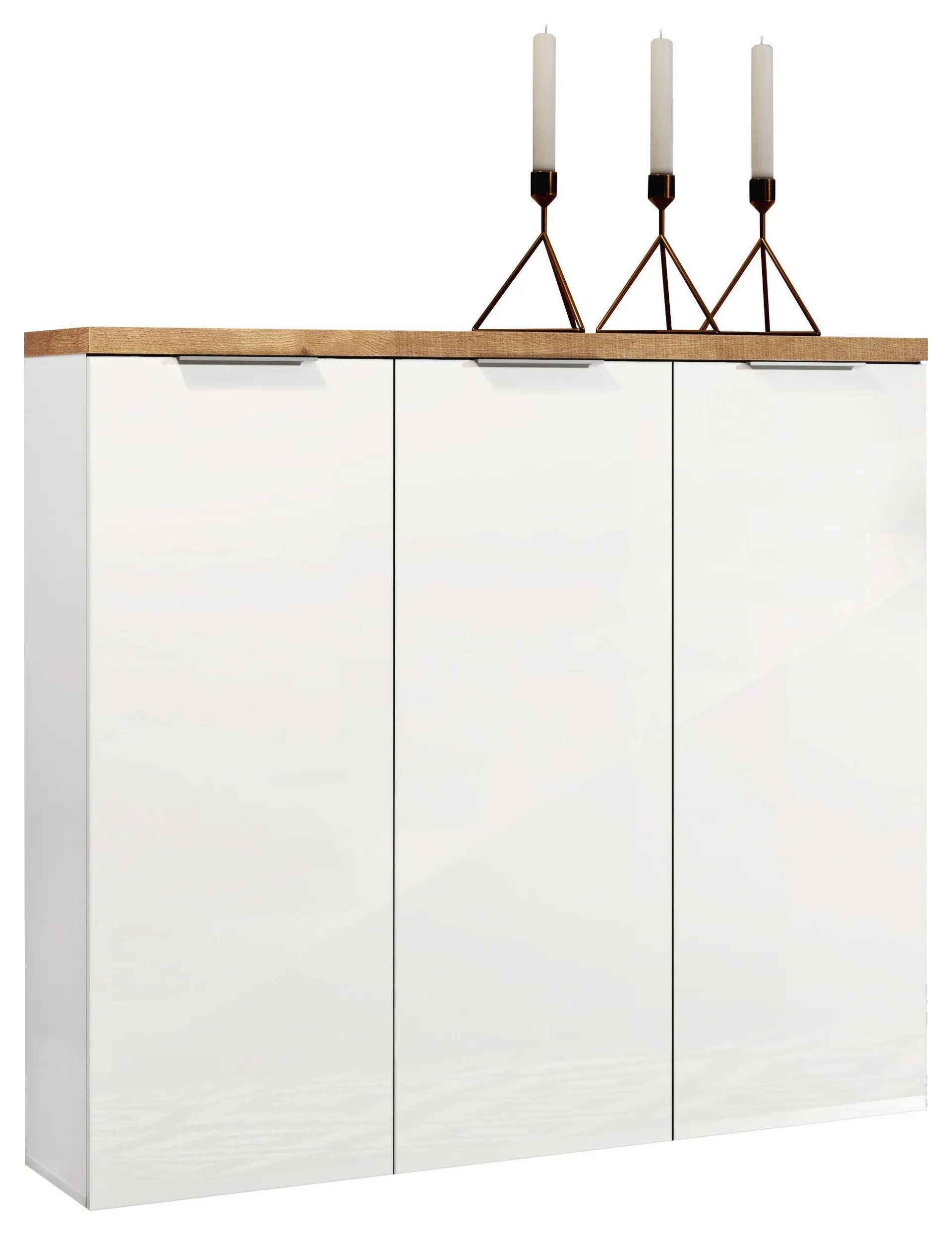 SCHUHSCHRANK Weiß, Eichefarben