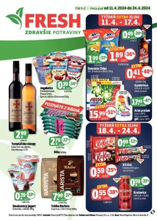 Leták: Fresh leták - Stredné a západné Slovensko od 11. apríla do 24. apríla 2024 - Prehľad Stránky