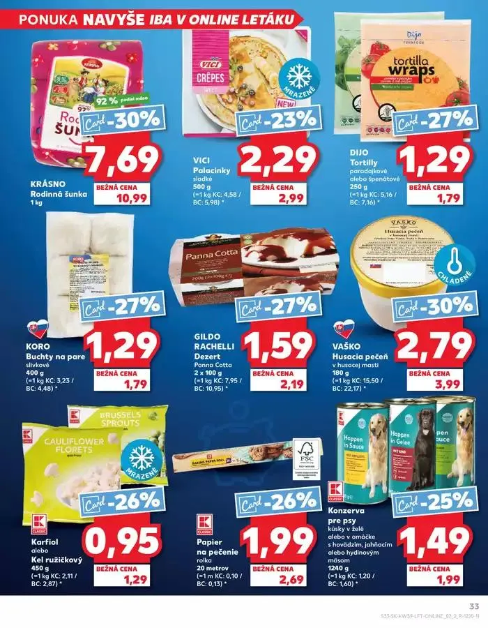 Leták: Naše najlepšie ponuky pre vás od 26. septembra do 2. októbra 2024 - Prehľad Stránky 33