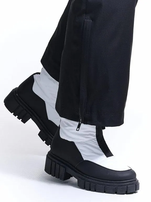 Zateplené prošívané kotníkové boty na platformě