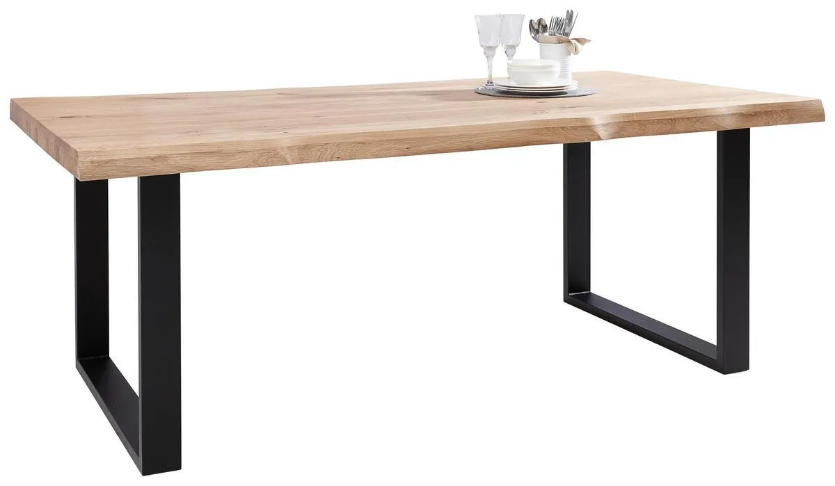 Landscape JEDÁLENSKÝ STÔL, divý dub, čierna, farby duba, 200/100/75 cm