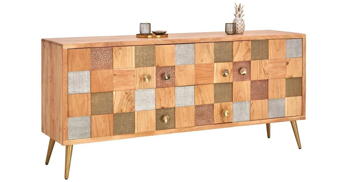 Landscape ŠIROKÁ KOMODA, akácia, hnedá, sivá, zelená, farby akácie, zlatá, 175/80/45 cm Kúp online ➤ XXXLutz.sk