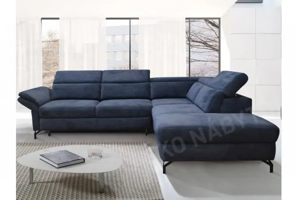 Rohová sedacia súprava Colby, modrá látka, pravý roh