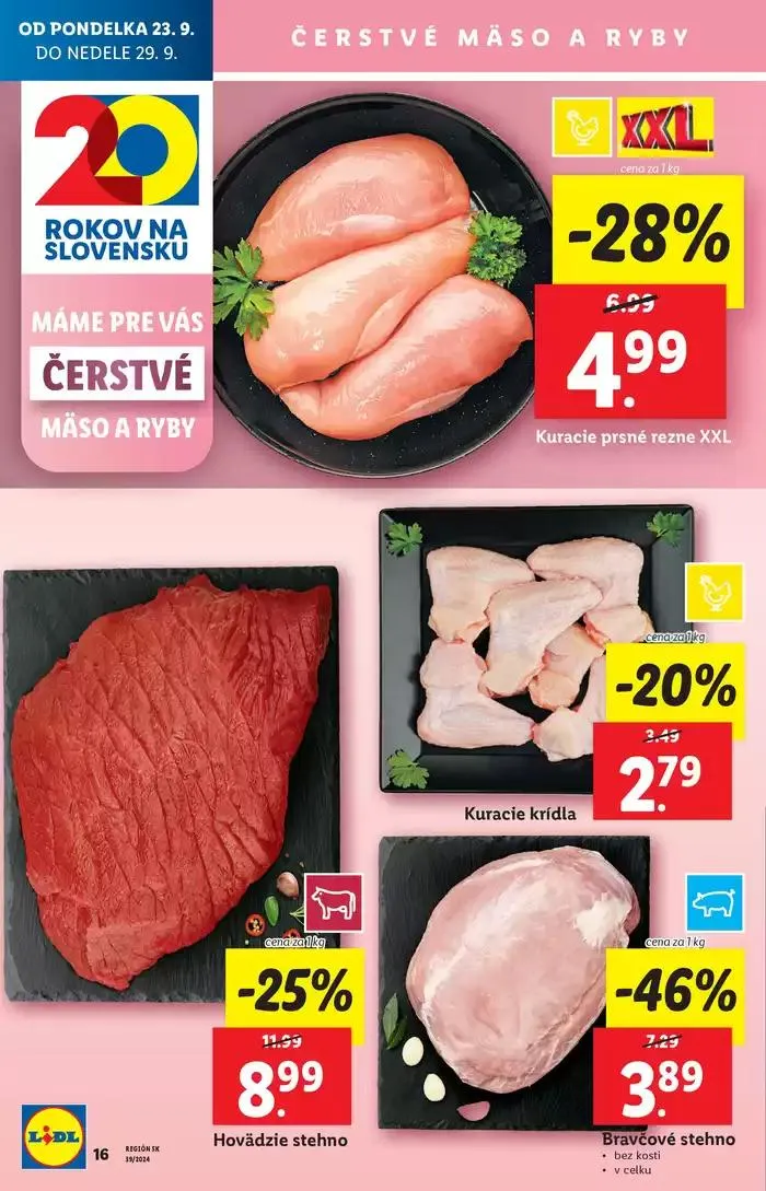 Leták: Platný od pondelka 23. 09. 2024 od 23. septembra do 29. septembra 2024 - Prehľad Stránky 22