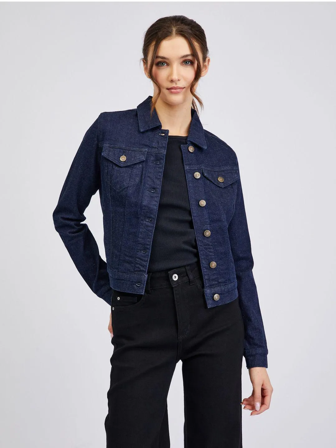 Tmavomodrá dámska džínsová bunda ORSAY