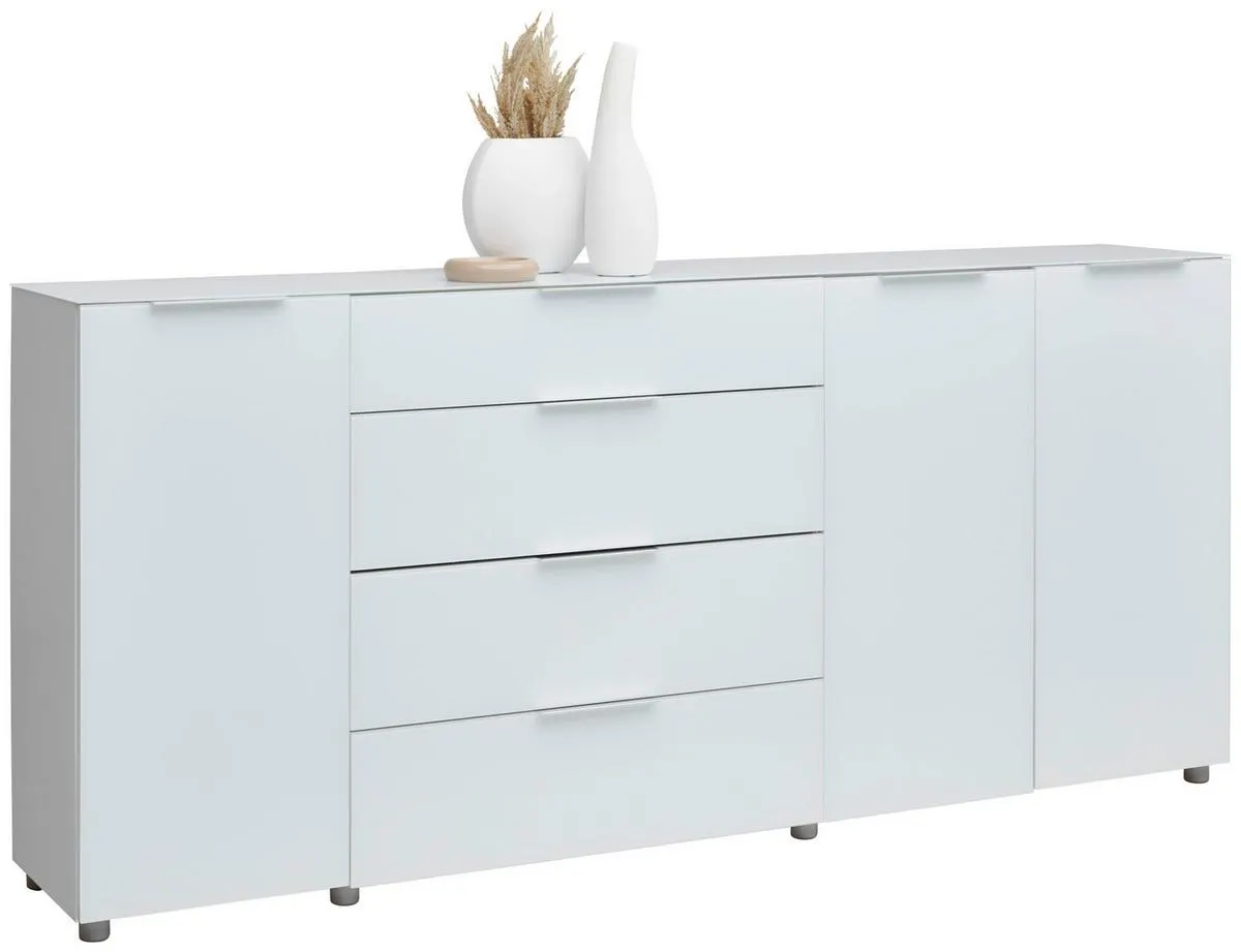 Voleo ŠIROKÁ KOMODA, biela s vysokým leskom, 225/99/40 cm