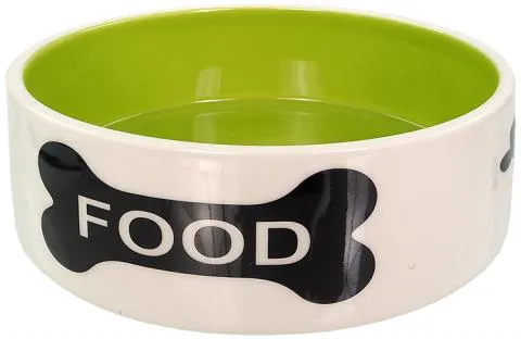 Dog Fantasy Miska keramická potlač kost bielo-zelená 0,77l