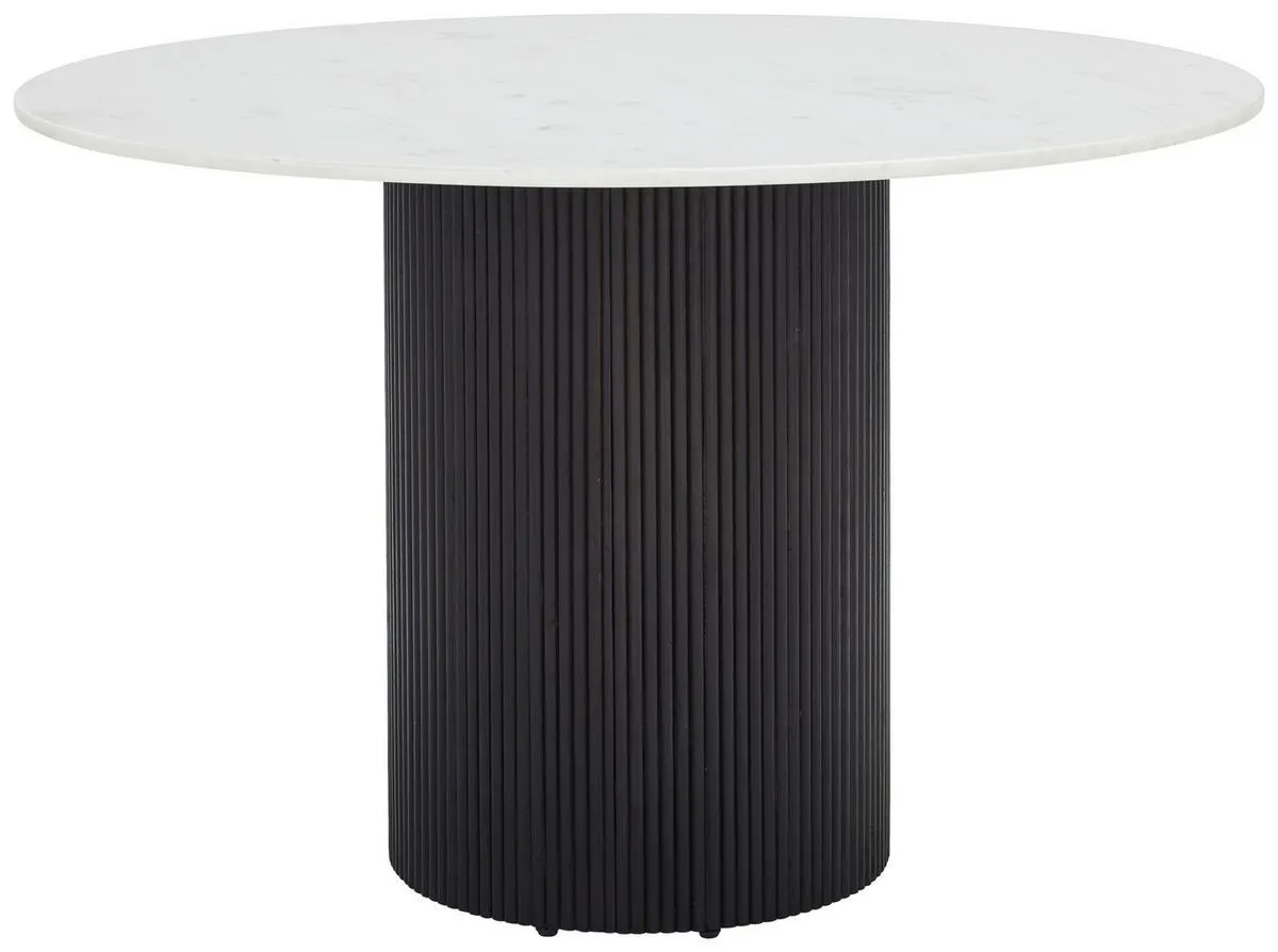 JEDÁLENSKÝ STÔL, akácia, čierna, biela, 120/120/76 cm