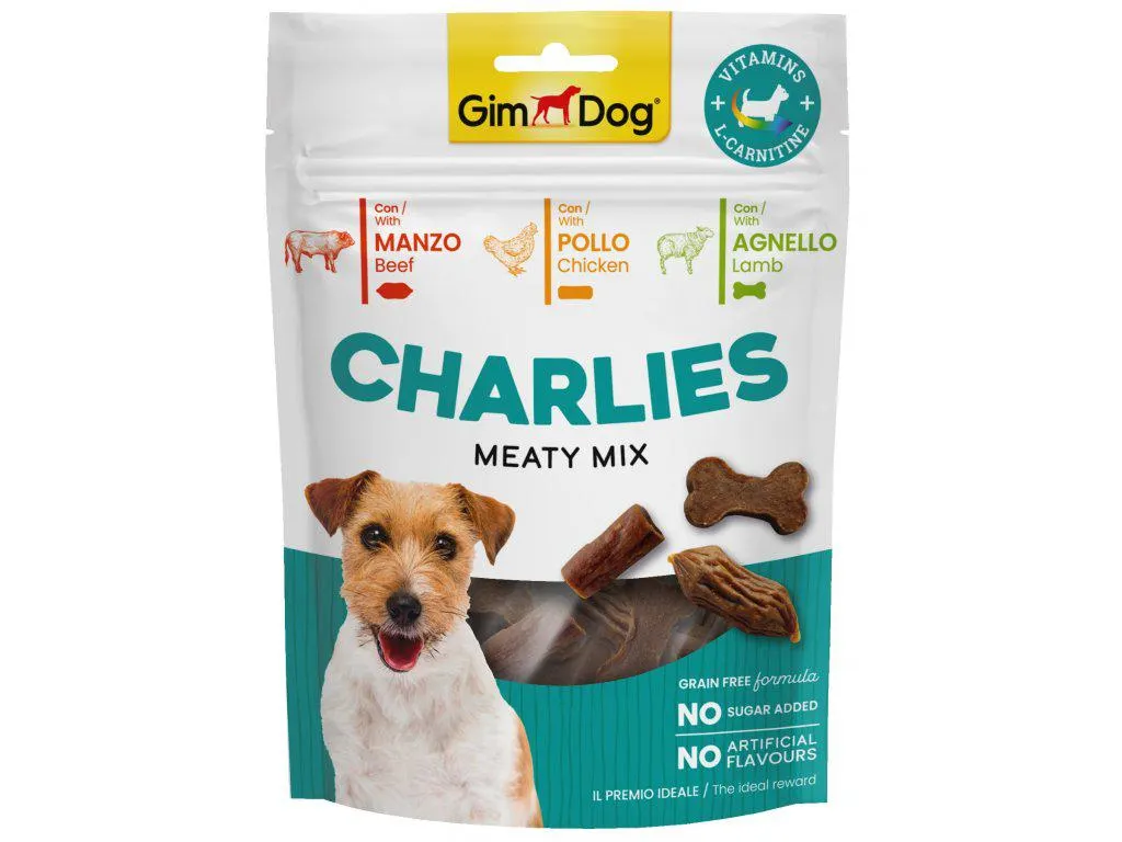 GIMDOG Charlies Meaty Mix hovädzie, kuracie, jahňacie 70g