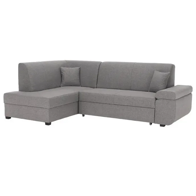 Rozkladacia sedacia súprava, sivý melír, ľavá, FOSA ROH