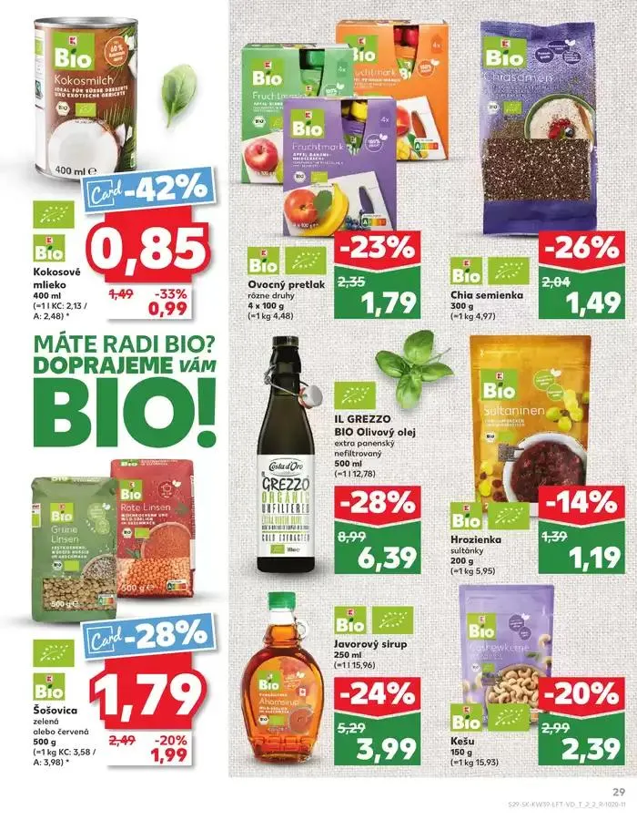 Leták: Naše najlepšie ponuky pre vás od 26. septembra do 2. októbra 2024 - Prehľad Stránky 29
