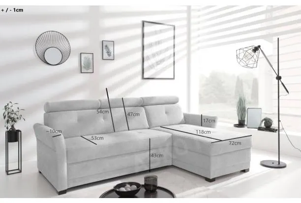 Rohová sedacia súprava Harris, tmavo šedá tkanina, pravý roh