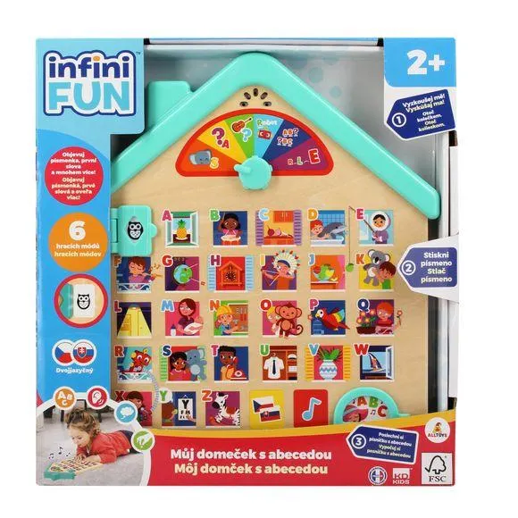Alltoys 400169 Abeceda zvukový drevený domček