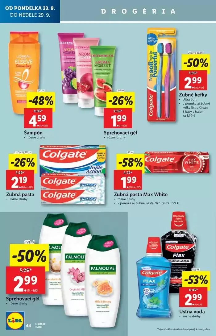 Leták: Platný od pondelka 23. 09. 2024 od 23. septembra do 29. septembra 2024 - Prehľad Stránky 52
