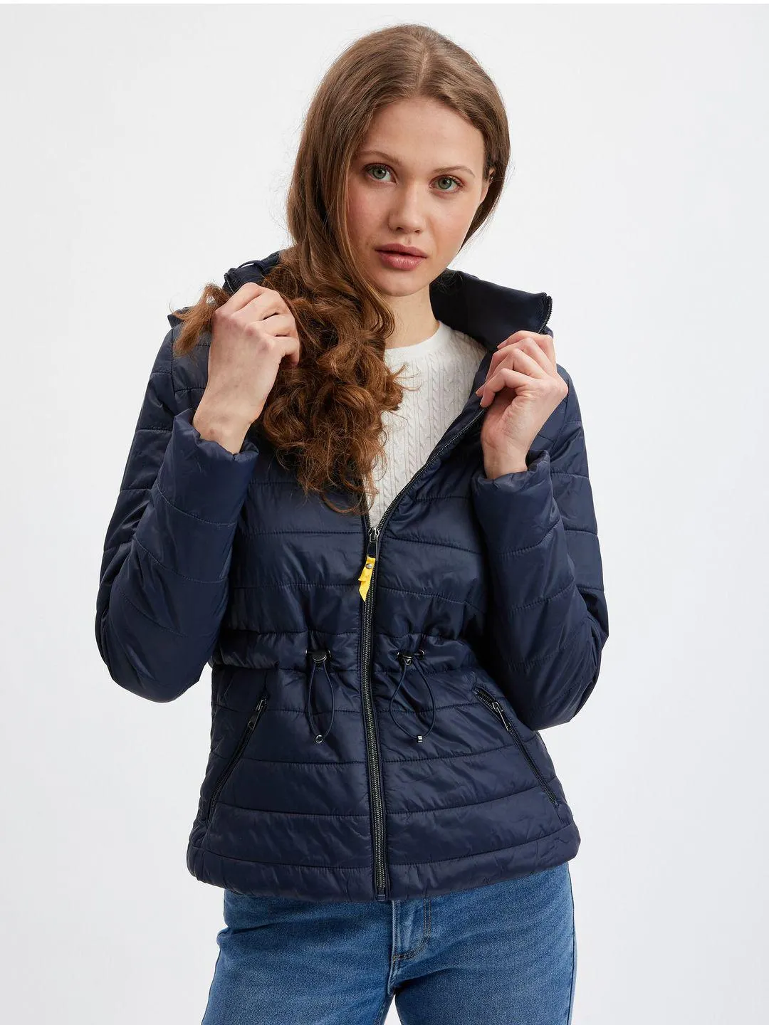 Tmavomodrá dámska ľahká prešívaná bunda ORSAY