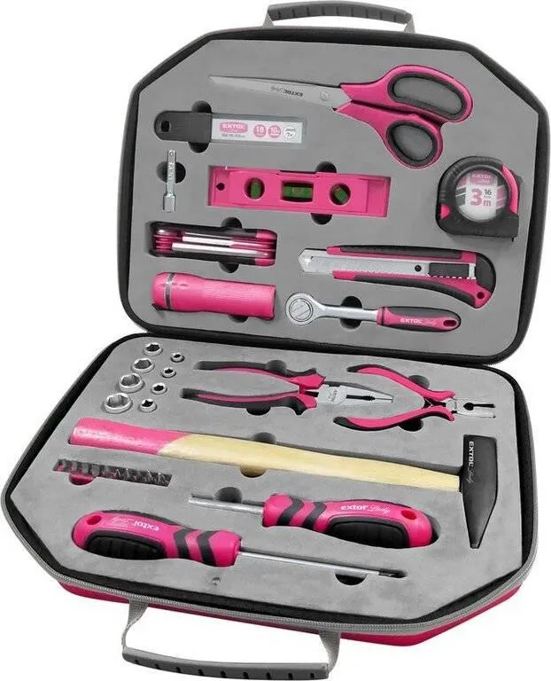 Náradie 47ks sada, ružové textilné púzdro