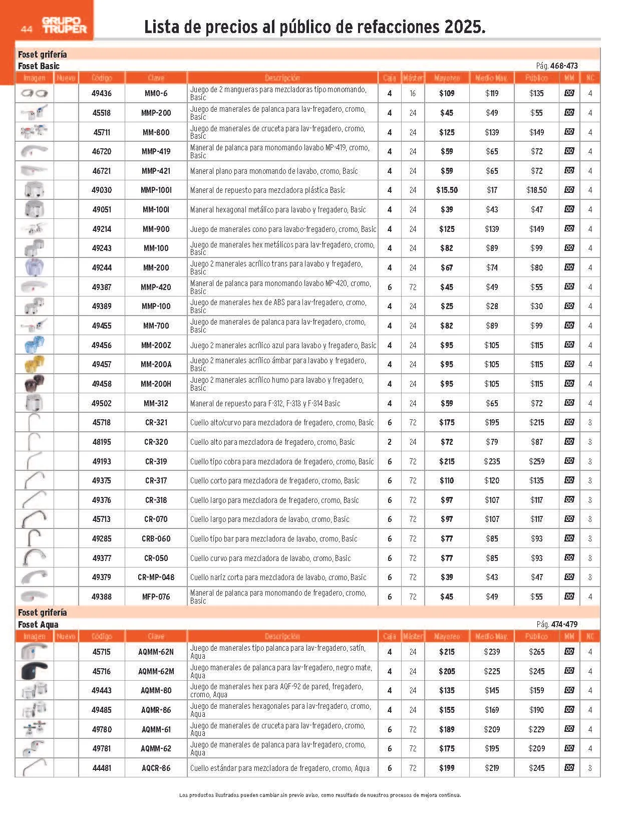 Catálogo de Truper Catálogo de refacciones 23 de abril al 30 de junio 2025 - Pagina 44