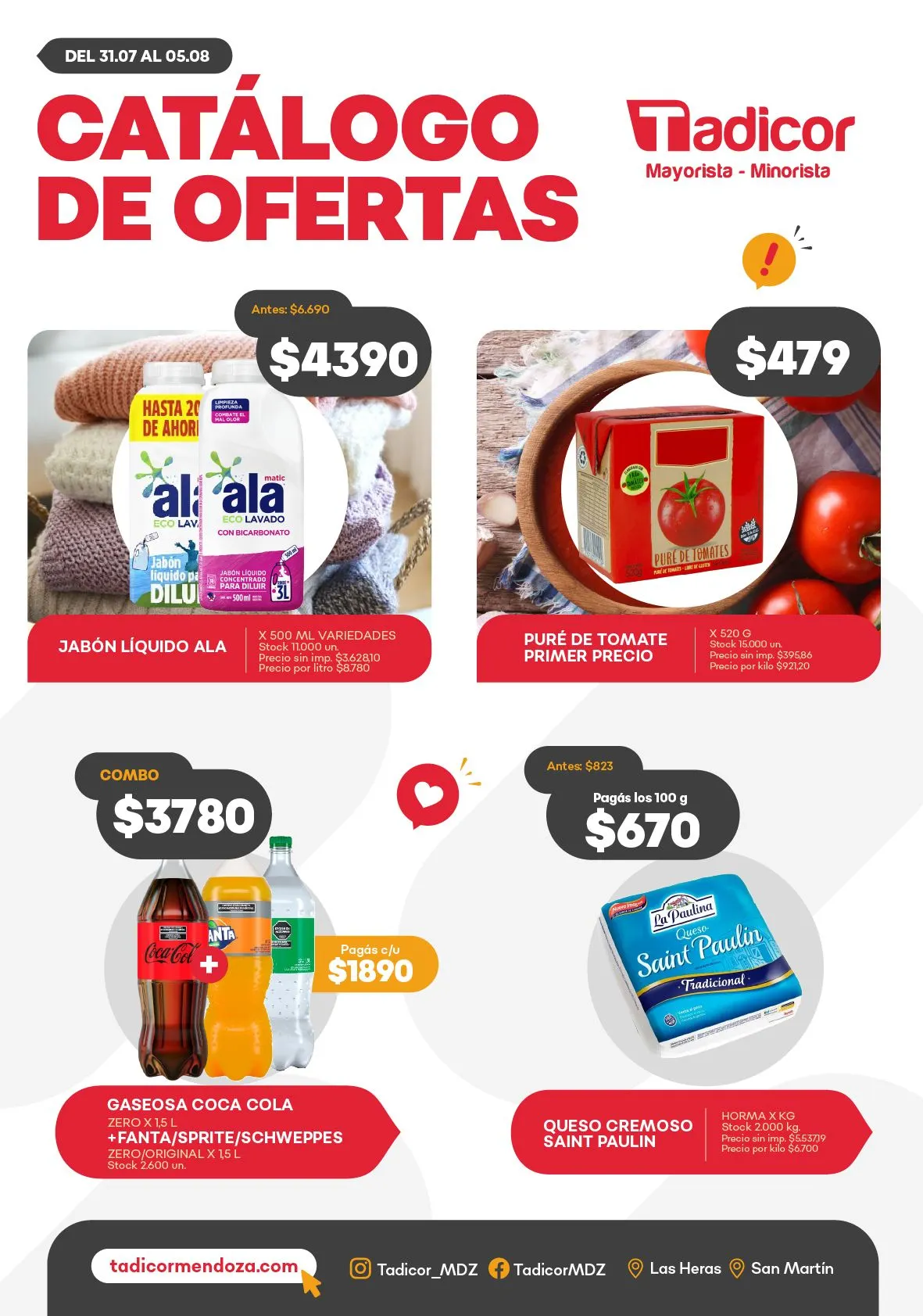 Ofertas de Ofertas Supermercados Tadicor 31 de julio al 5 de agosto 2025 - Página 1 del catálogo