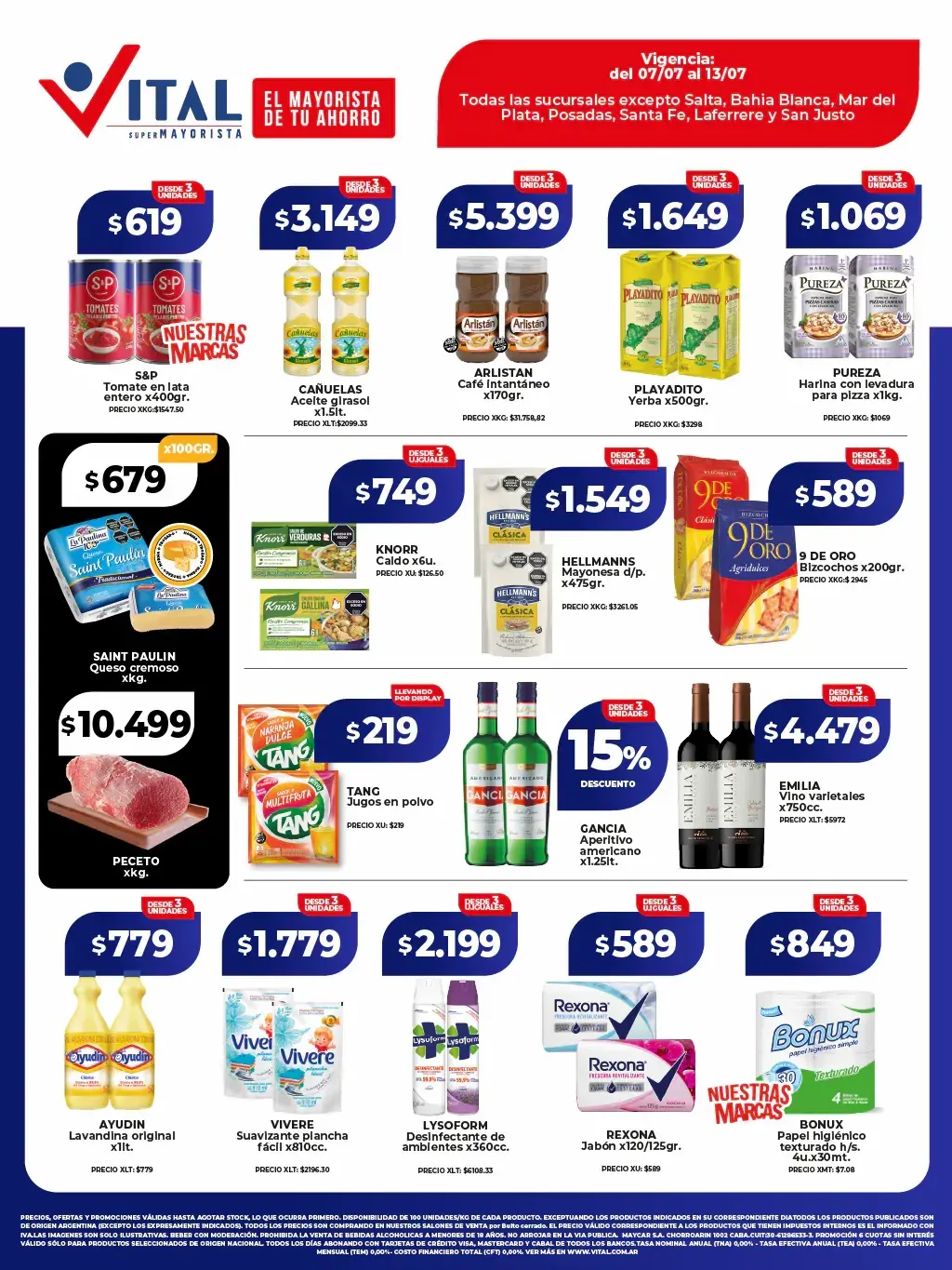 Ofertas de Ofertas Vital 7 de julio al 13 de julio 2025 - Página 1 del catálogo