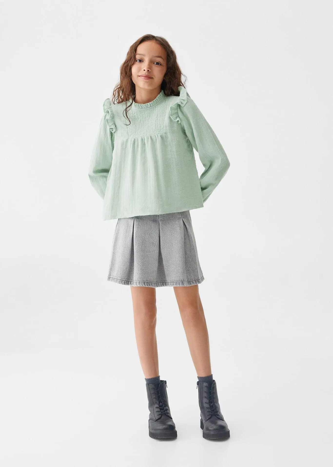 İşlemeli pamuklu bluz