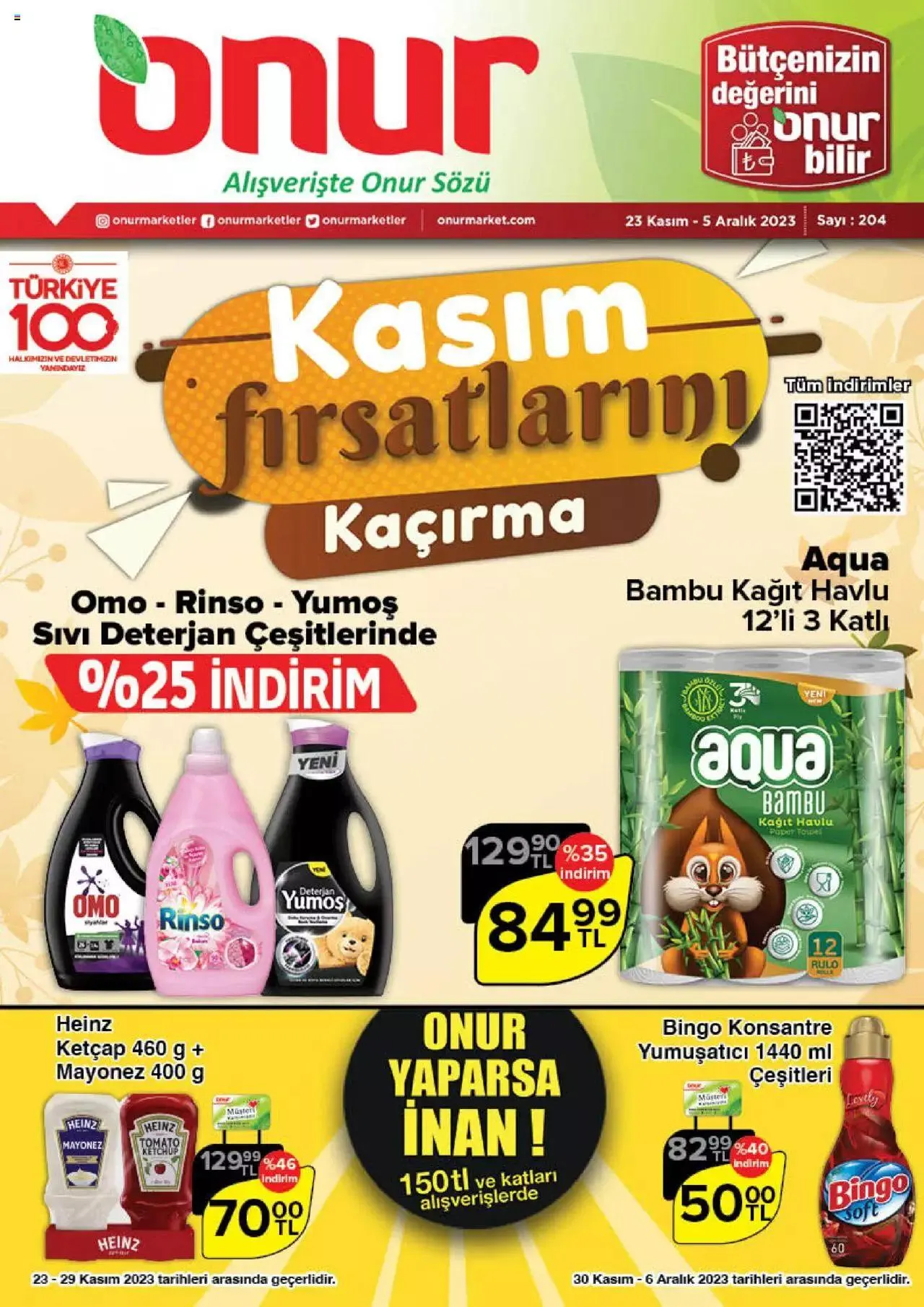 Katalog Onur Market Kasim firsatlari 23 Kasım - 5 Aralık 2023 - aktüel Sayfa 1