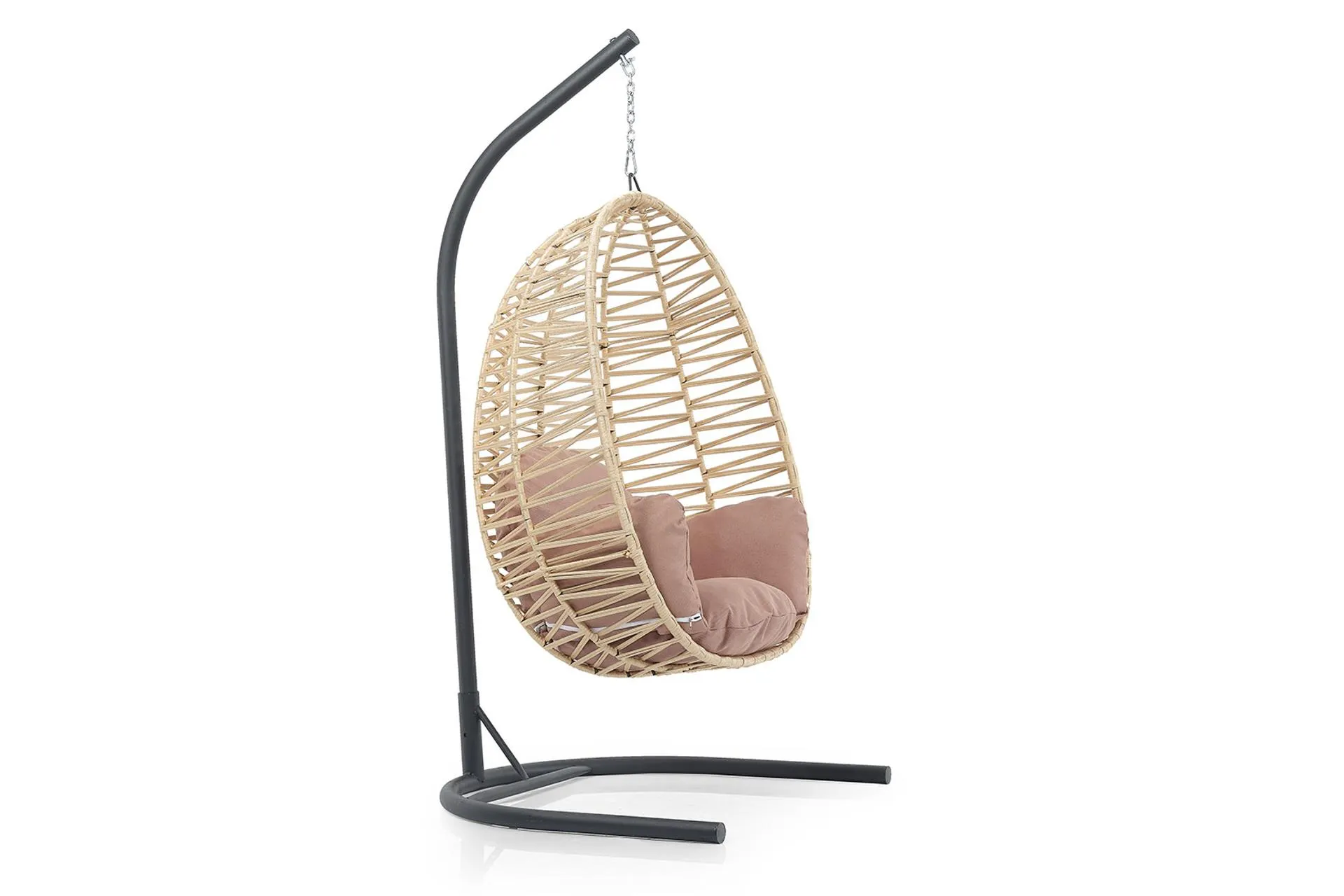 Damla El Örgüsü Makrome Bahçe Balkon Salıncağı, Krem Cappuccino