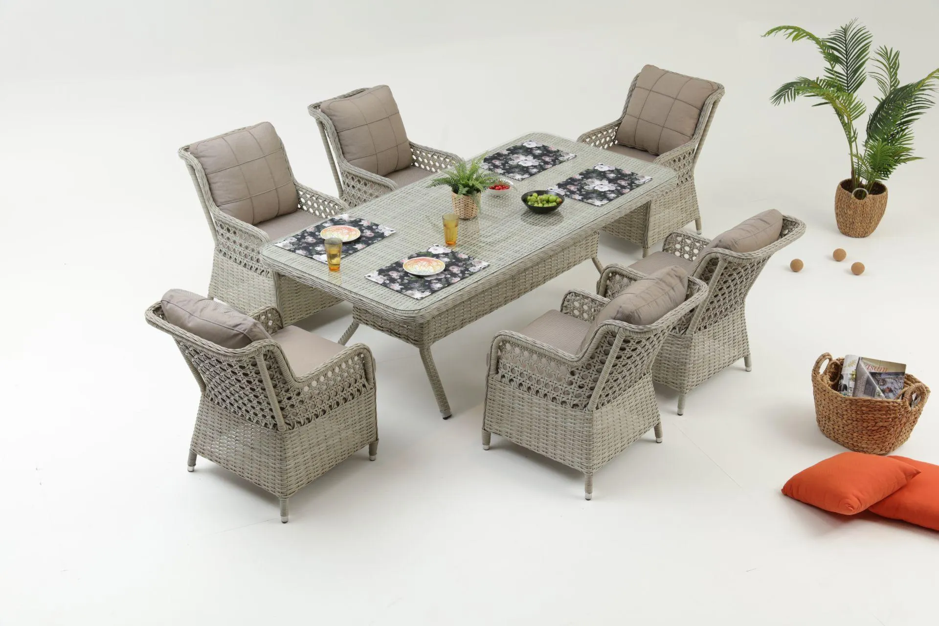 Venezia Bahçe Masa Takımı, Bal Köpüğü, 90X160 Cm