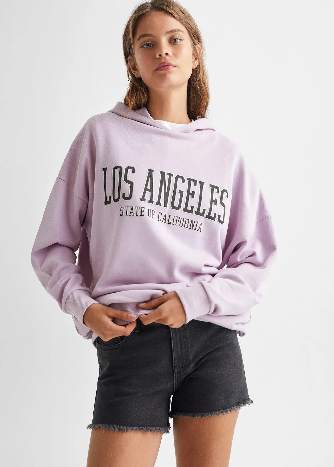 Desenli kapüşonlu sweatshirt