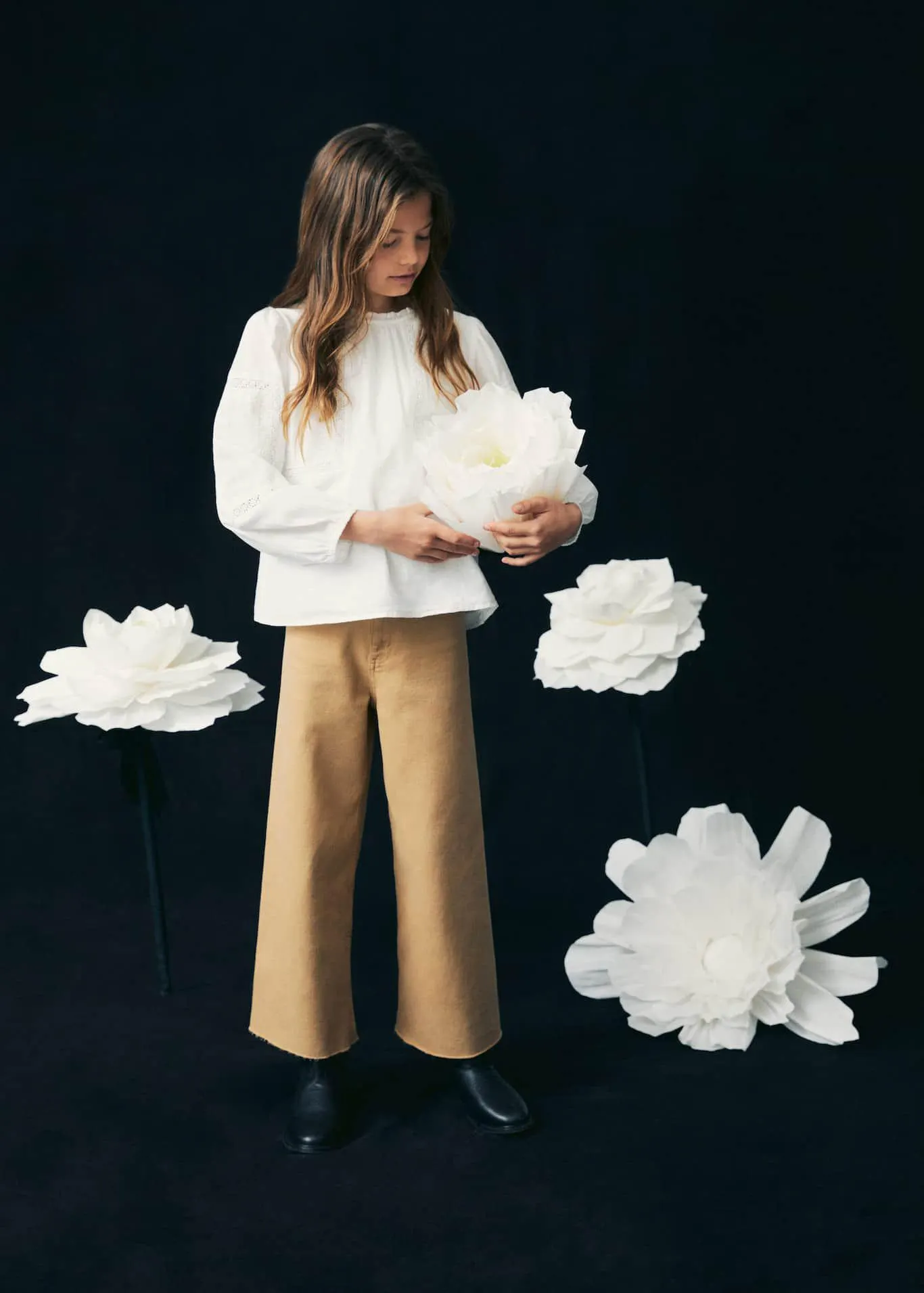 Paçaları dikişsiz culotte jean pantolon