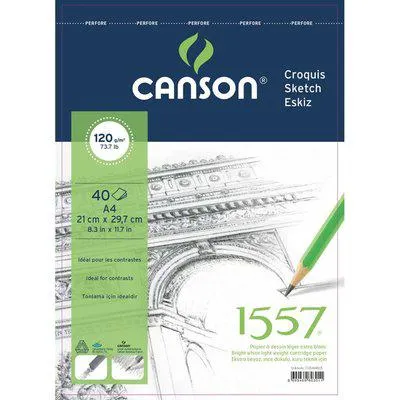 Canson 1557 Üstten Spiralli A4 120 Gr Resim Ve Çizim Bloku