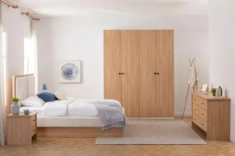 LUNA NOX, YATAK ODASI TAKIMI, MEŞE GARDIROP, 4 KAPAKLI (TX3-783) by Luna Bedding