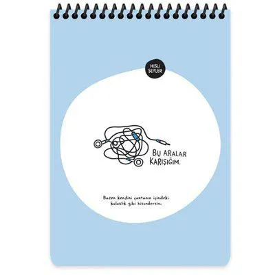 Hisli Şeyler A5 80 Yaprak Çizgili Üstten Spr.Karton Kapak Not Defter - Bu Aralar Karışığım