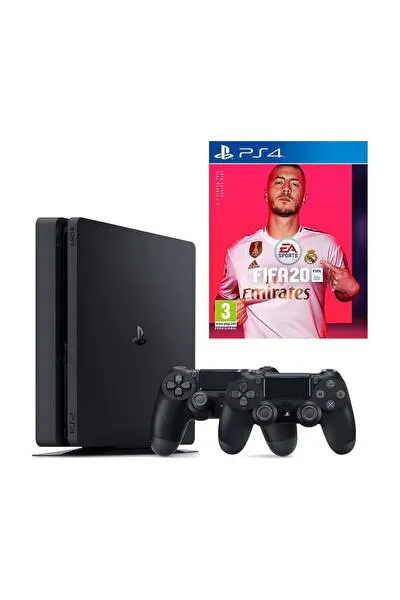 Playstation 4 Slim 500 GB Oyun Konsolu + 2. Playstation Kol + Fifa 2020 PS4 Oyun (İthalatçı Garantili)