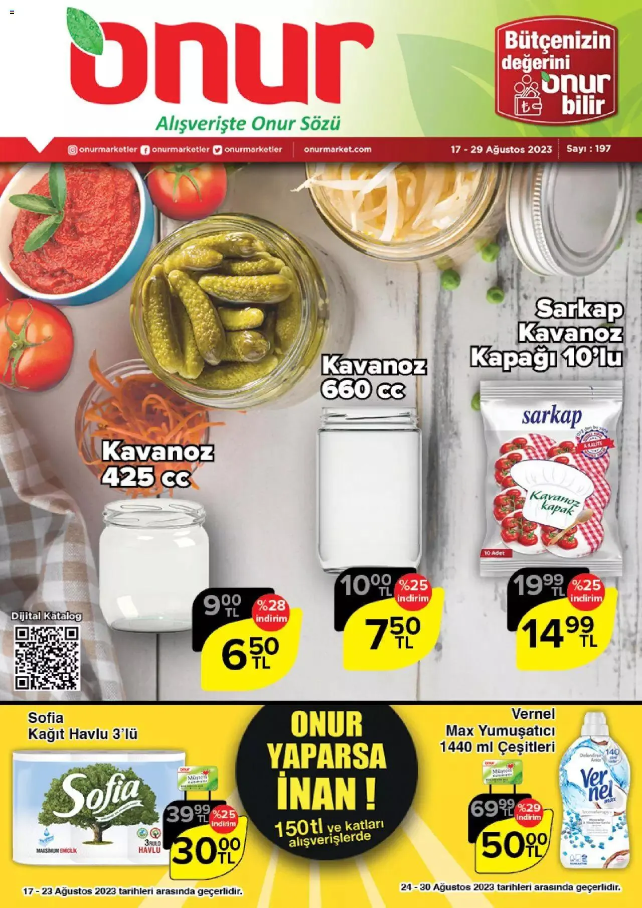 Katalog Onur Market Katalog 17 Ağustos - 29 Ağustos 2023 - aktüel Sayfa 1