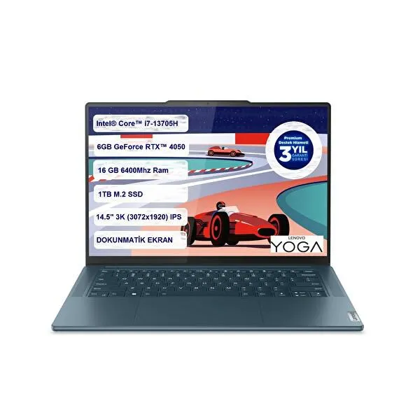 Yoga Pro 9 14IRP8 83BU002BTX Intel Core i7 13705H 14.5" 16 GB RAM 1 TB SSD 6 GB RTX4050 3K FreeDOS Laptop
