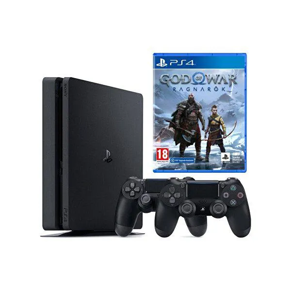Playstation 4 Slim 1 TB Oyun Konsolu + 2. Playstation Kol + God Of War Ragnarok PS4 Oyun (İthalatçı Garantili)