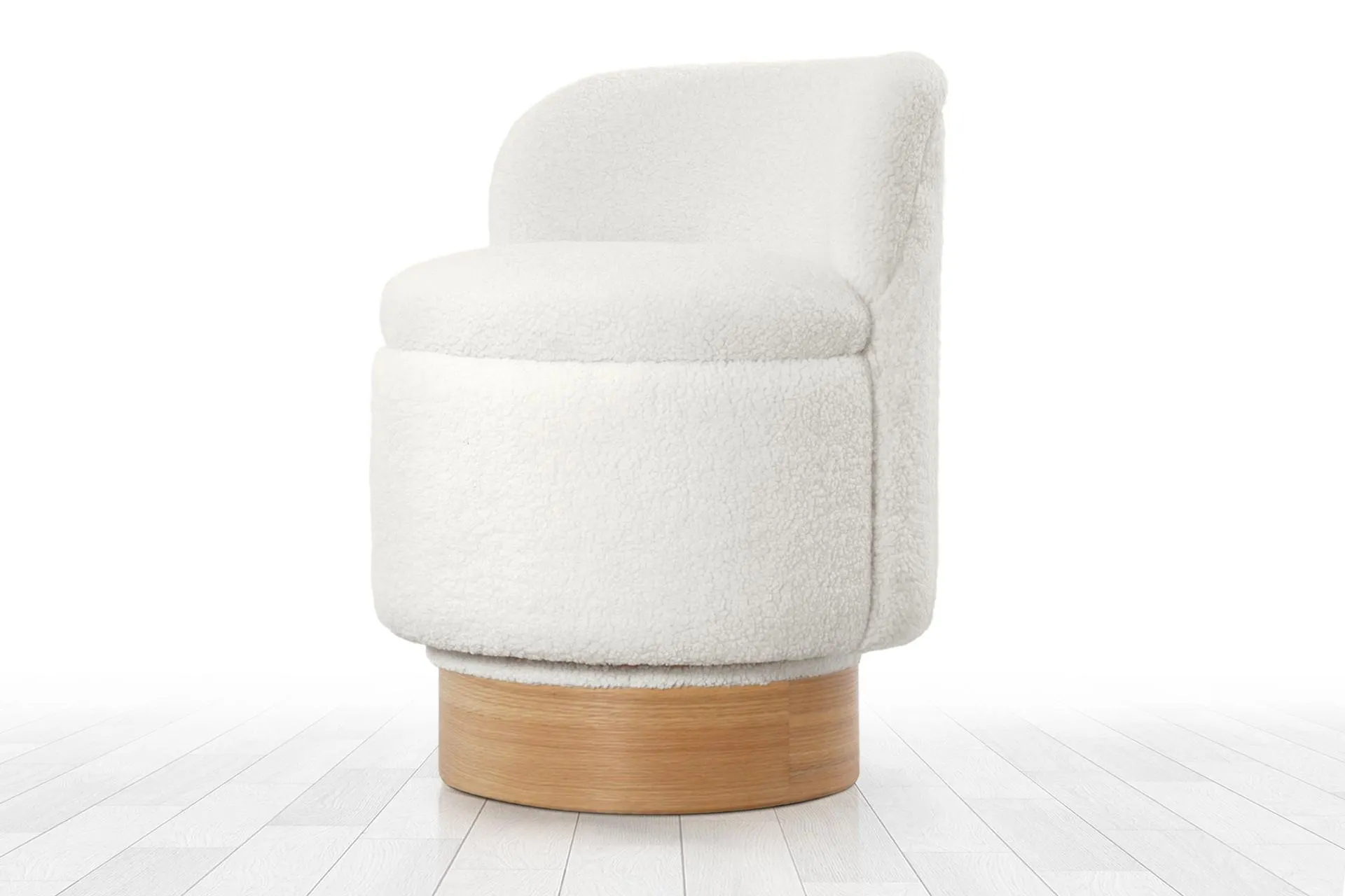 Belish Dönen Teddy Puf, Beyaz