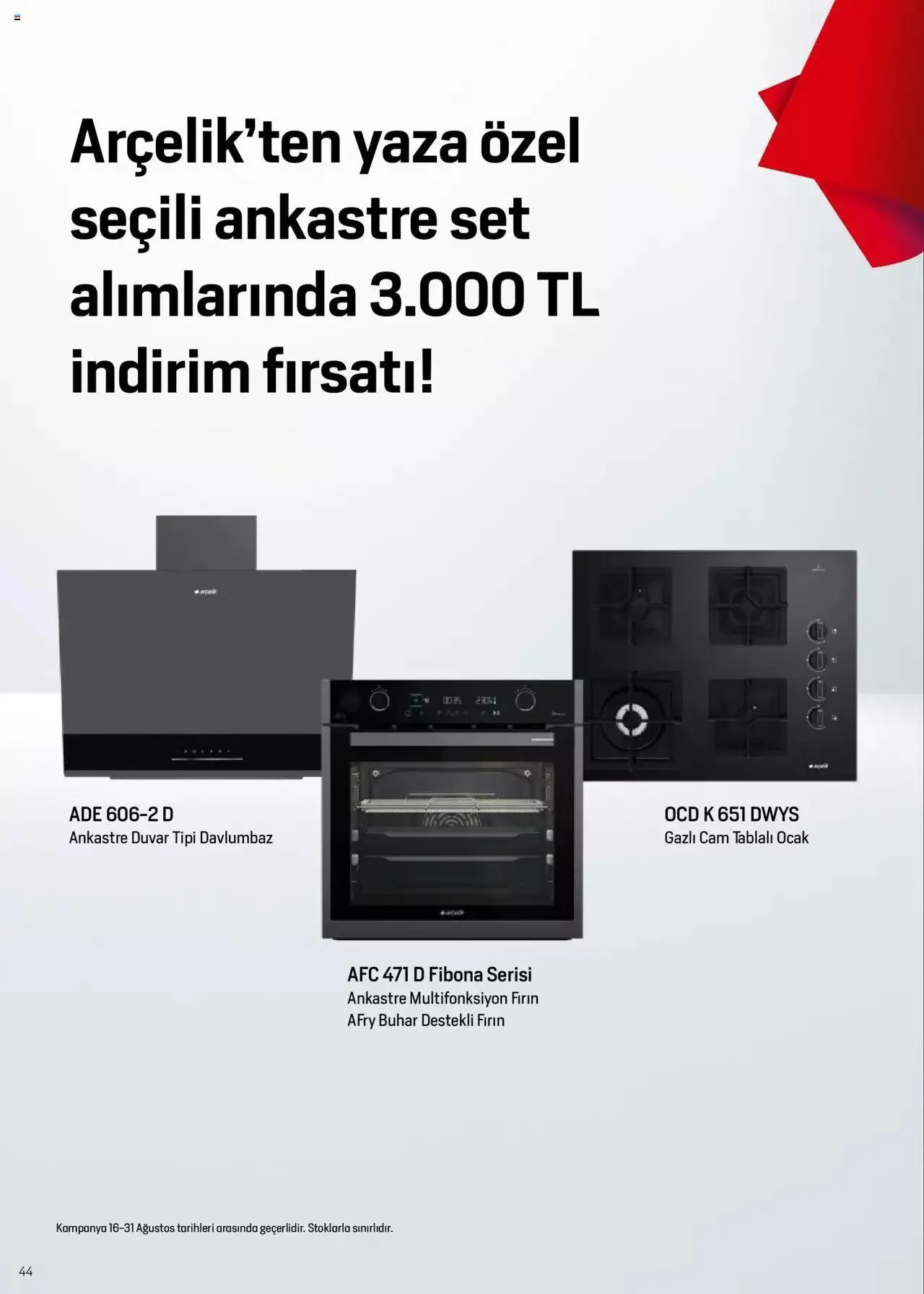 Katalog Arçelik Katalog 16 Ağustos - 31 Ağustos 2023 - aktüel Sayfa 44