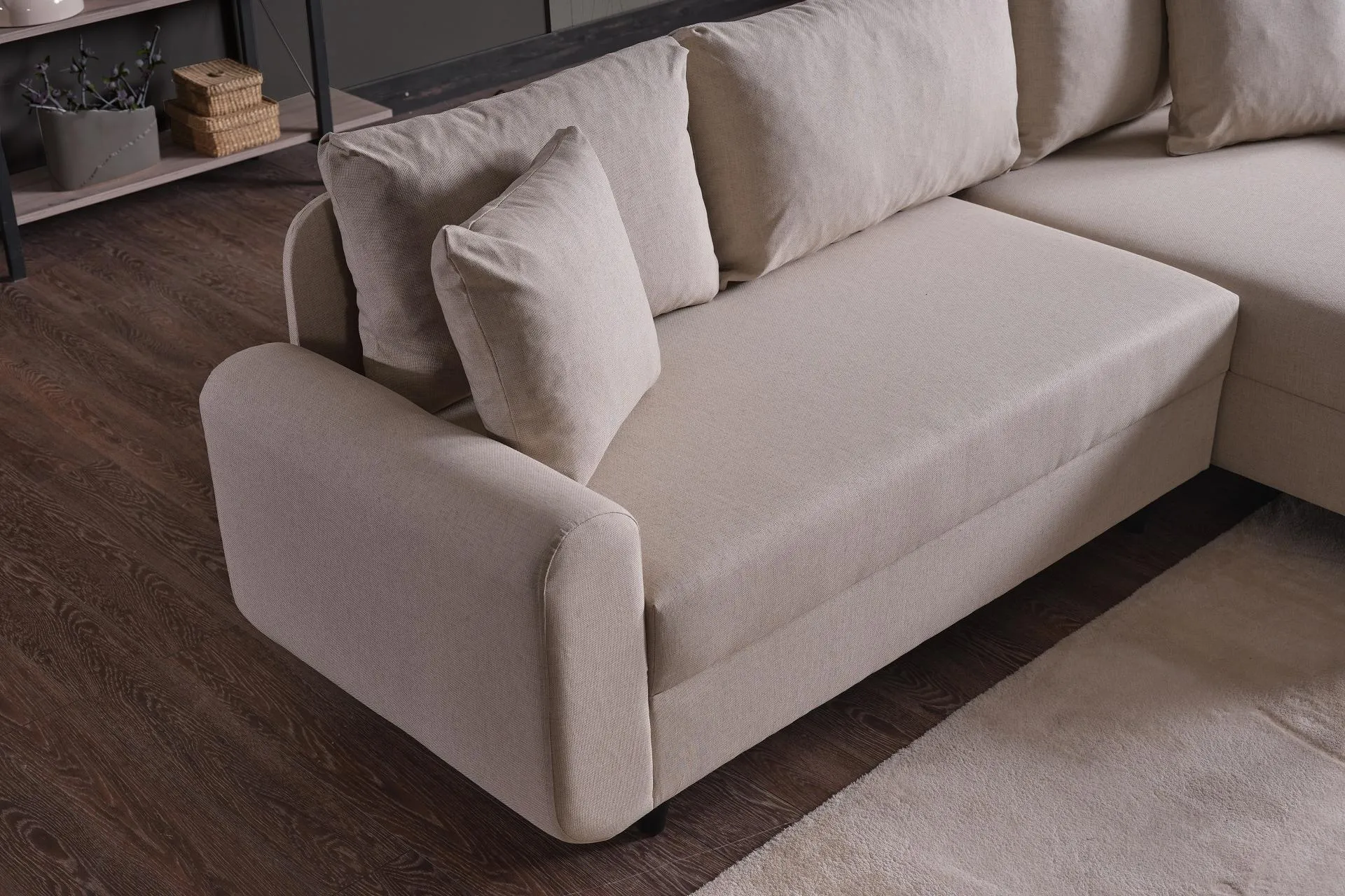 KAGU CORNER FLAVİA KÖŞE KOLTUK, KREM (OS6-145)