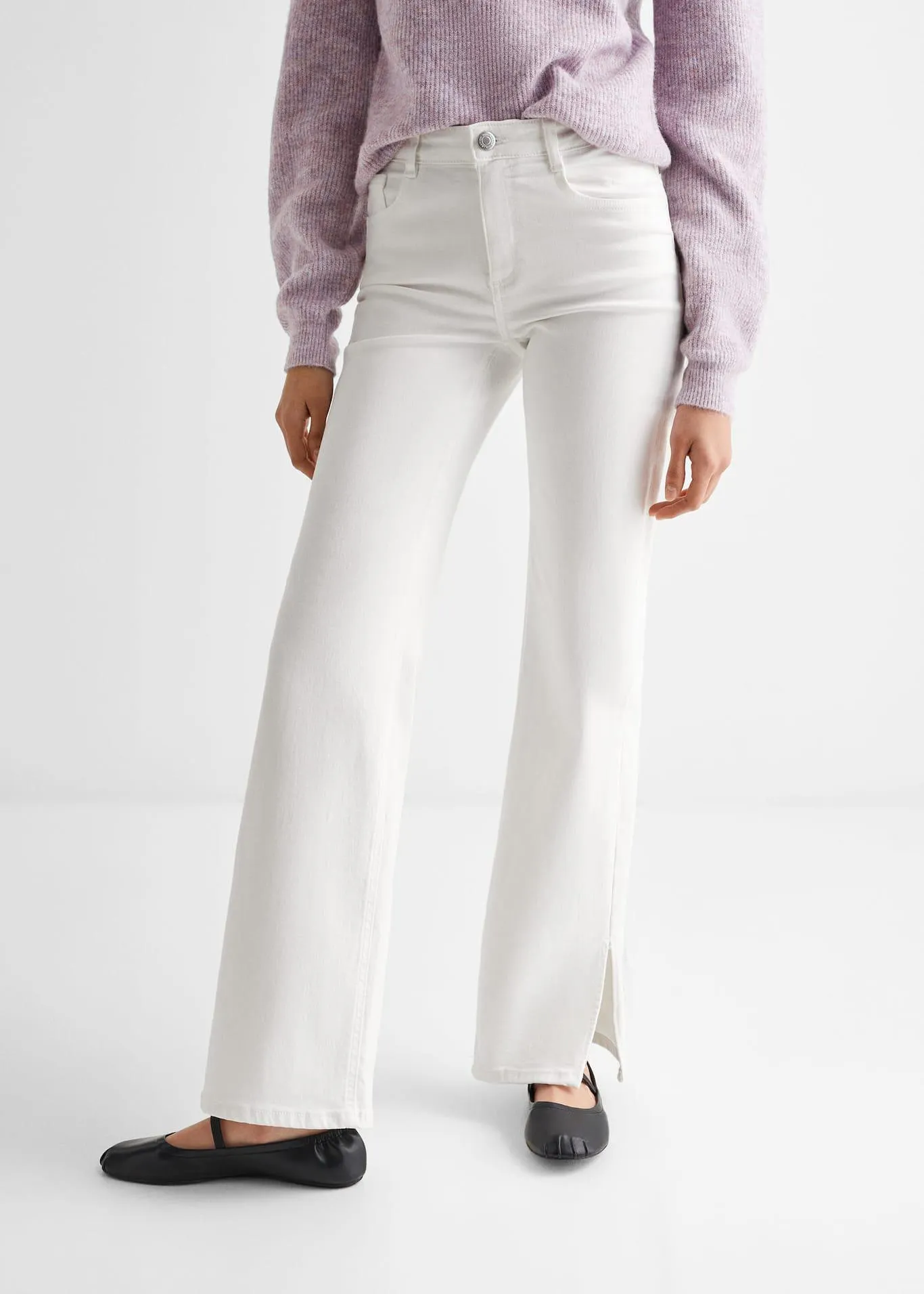 Yırtmaçlı flared jean