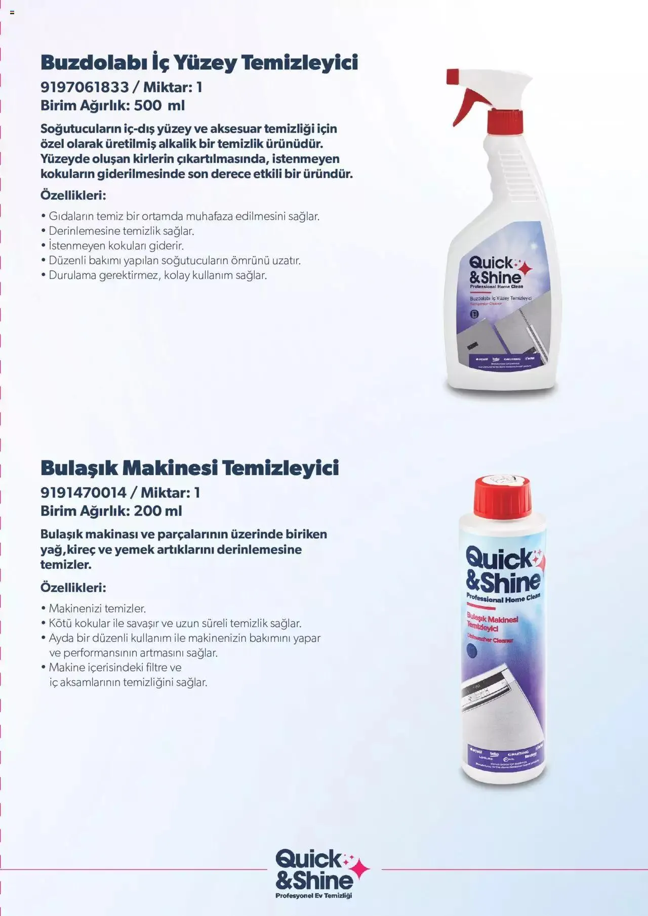 Katalog Arçelik Katalog - Quick & Shine Temizlik ve Bakım Ürünleri 1 Ocak - 31 Aralık 2023 - aktüel Sayfa 7