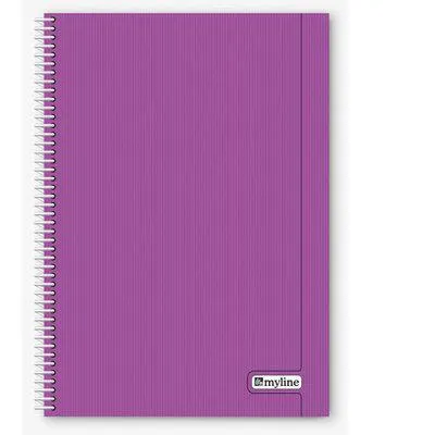 Myline Nova A4 P.P Kapak 60 Yaprak Çizgili Mor Defter