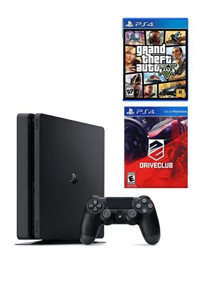 Playstation 4 Slim 500 GB Oyun Konsolu + GTA 5 PS4 Oyun + Driveclub PS4 Oyun (İthalatçı Garantili)