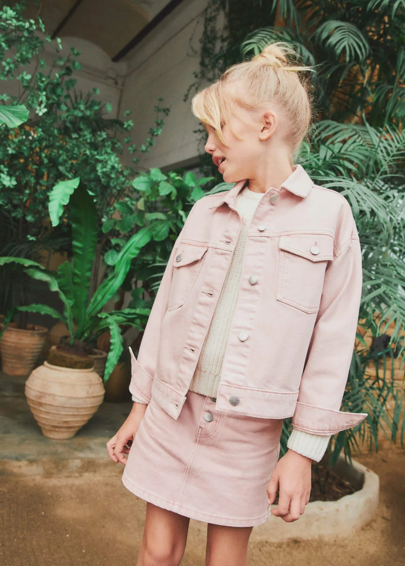 Chaqueta denim bolsillos