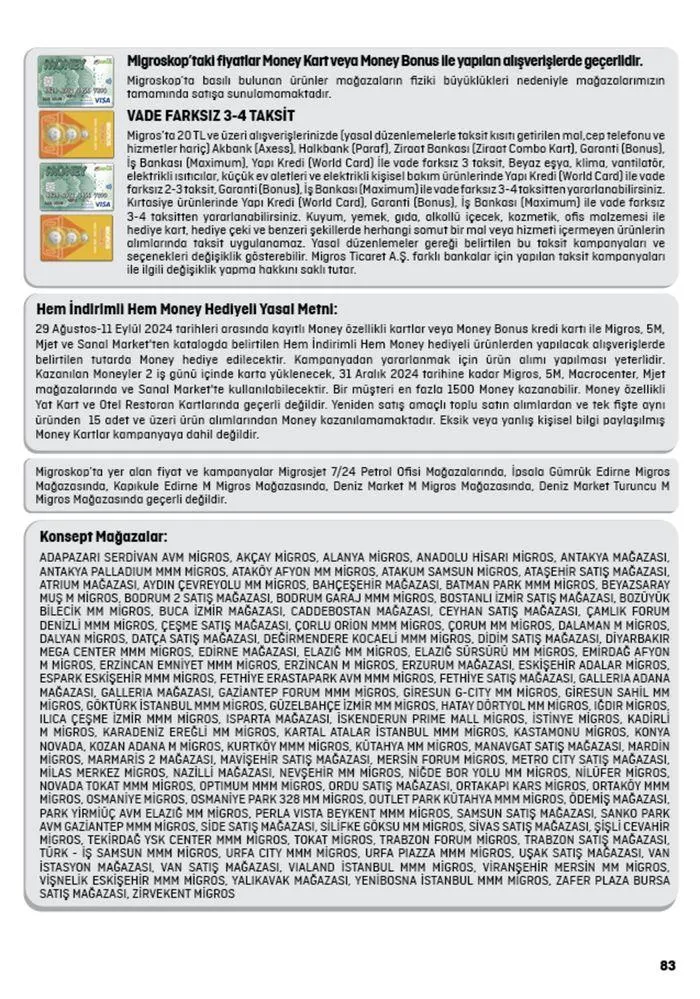 Katalog Migros katalog 29 Ağustos - 11 Eylül 2024 - aktüel Sayfa 83