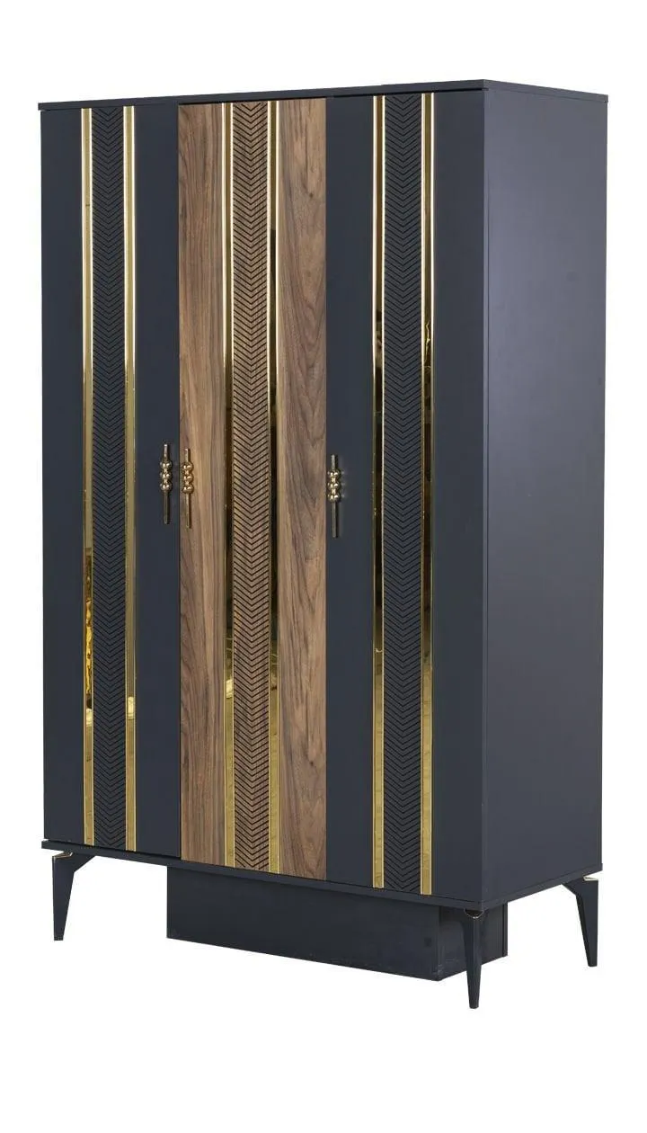 PATARA 3 KAPAKLI DOLAP (KAMAN CEVIZ - ANT. GRI)