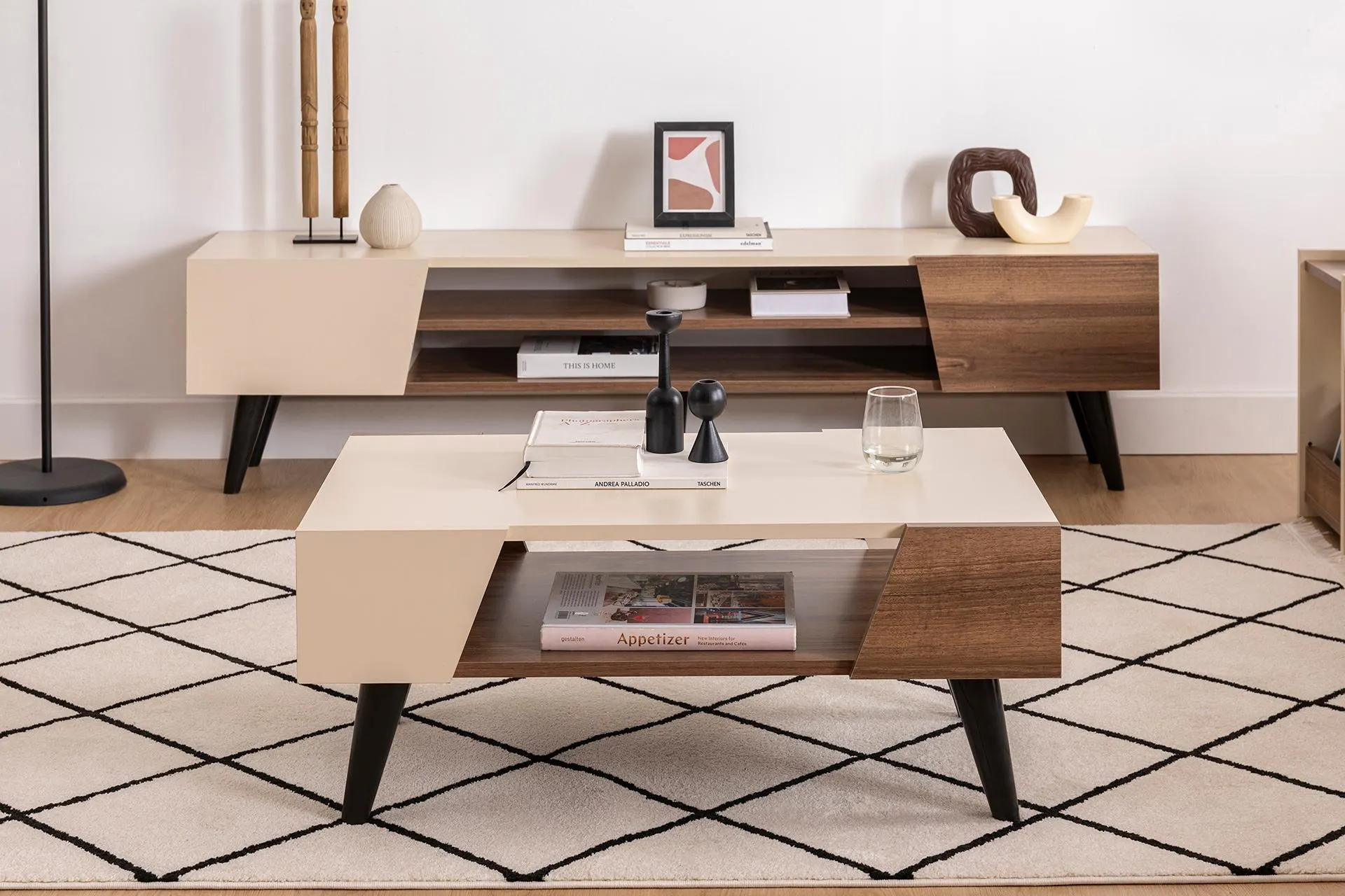 CLARK ORTA SEHPA, CEVİZ BUTE BEJ (TT3-1118)